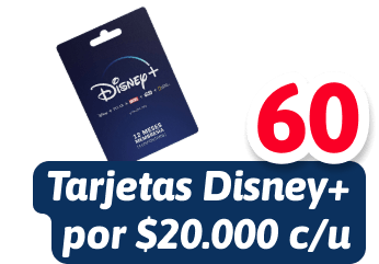 200 tarjetas Disney+
