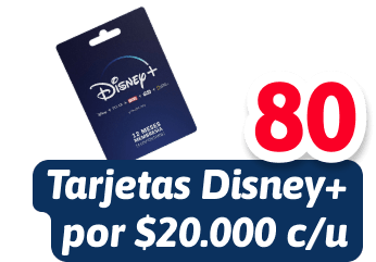 200 tarjetas Disney+