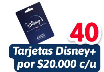 200 tarjetas Disney+
